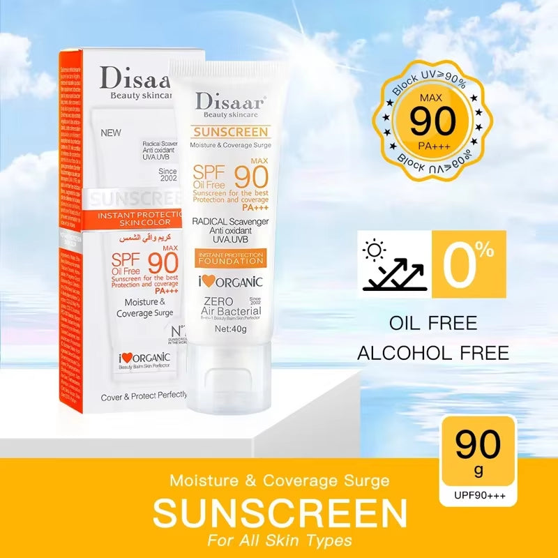 Disaar 40G Sunscreen Cream SPF 90 Body Protector Solar Lotion Original Facial UV Protection