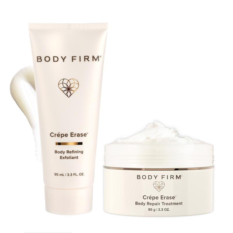 Crépe Erase | by the Body Firm | 2-Step Kit – Exfoliating Body Wash for Daily Skin Repair & Cleansing & Anti-Aging Repair Cream with Trufirm and 12 Super Hydrators for Smoother, Firmer Skin