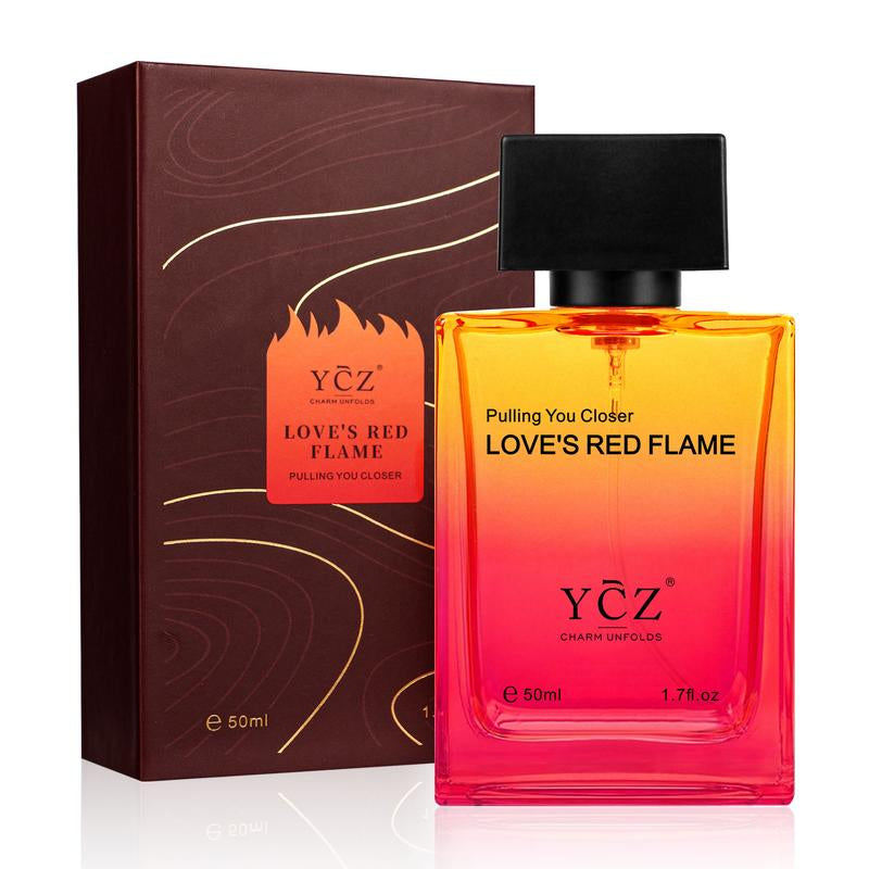 YCZ Love'S Red Flame EDP 50Ml - Spicy Woody Scent with Lemon & Vanilla - Long Lasting Aromatic Citrusy Fragrance for Men
