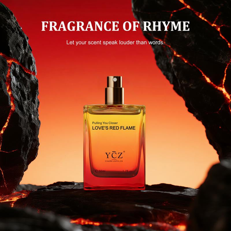 YCZ Love'S Red Flame EDP 50Ml - Spicy Woody Scent with Lemon & Vanilla - Long Lasting Aromatic Citrusy Fragrance for Men