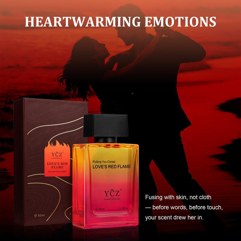 YCZ Love'S Red Flame EDP 50Ml - Spicy Woody Scent with Lemon & Vanilla - Long Lasting Aromatic Citrusy Fragrance for Men