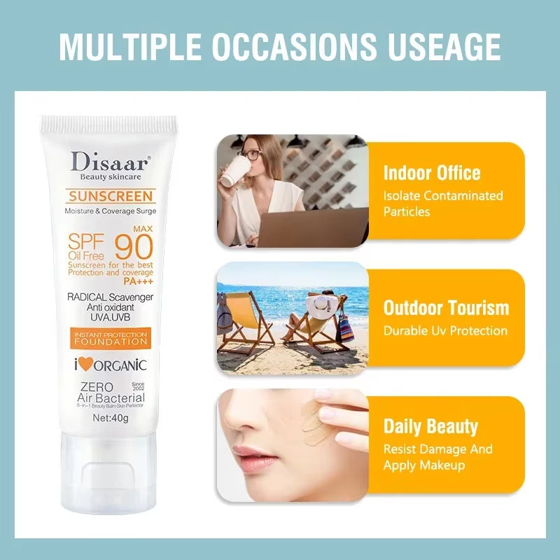 Disaar 40G Sunscreen Cream SPF 90 Body Protector Solar Lotion Original Facial UV Protection