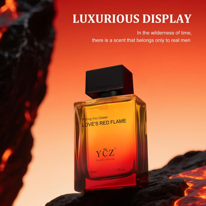 YCZ Love'S Red Flame EDP 50Ml - Spicy Woody Scent with Lemon & Vanilla - Long Lasting Aromatic Citrusy Fragrance for Men
